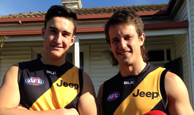 New Richmond rookie Ivan Soldo, with his cousin, and Tiger ruckman, Ivan Maric.